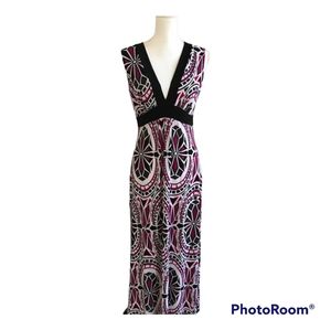 Low Neck Maxi Dress Patterned